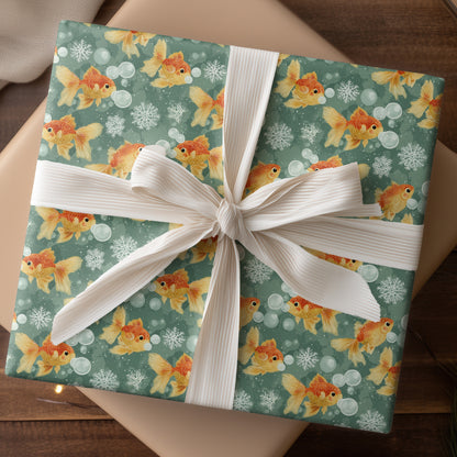 Ethereal Koi Glide Through Wintry Bubbles