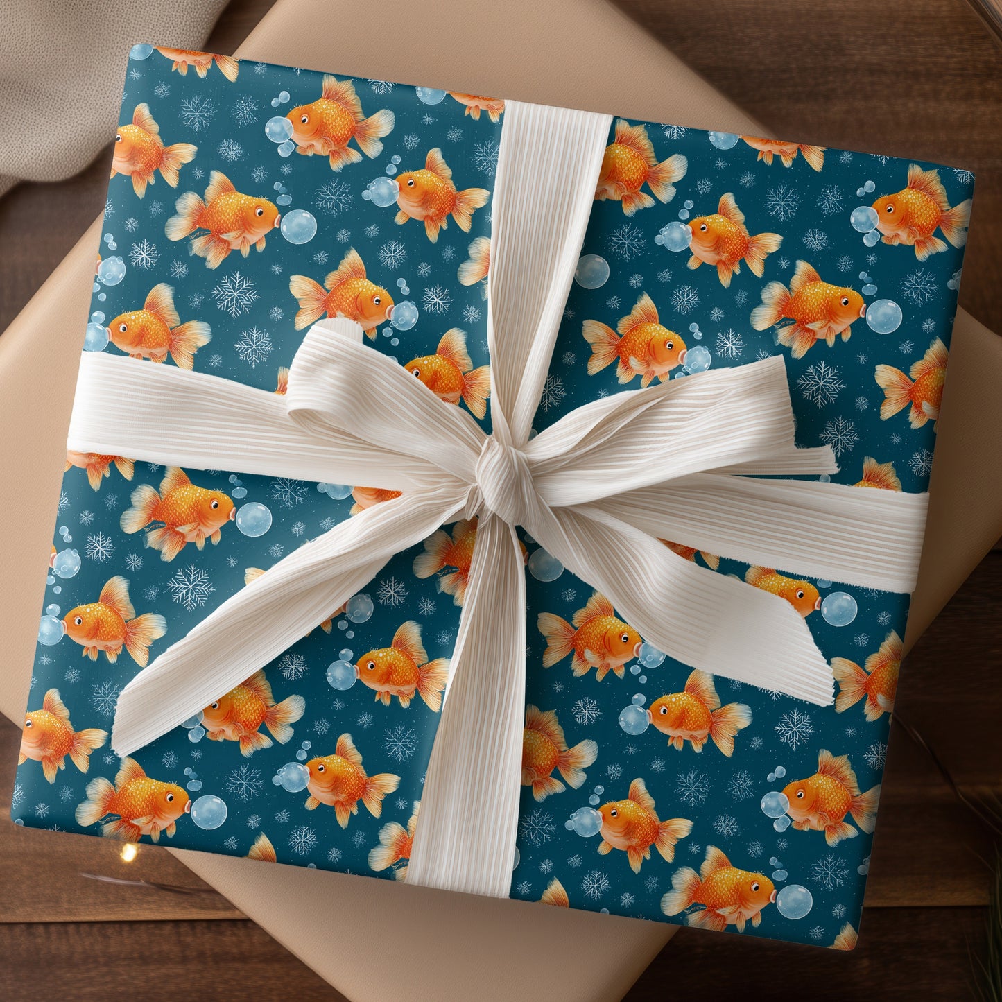 Goldfish Drift Through Winter's Dream