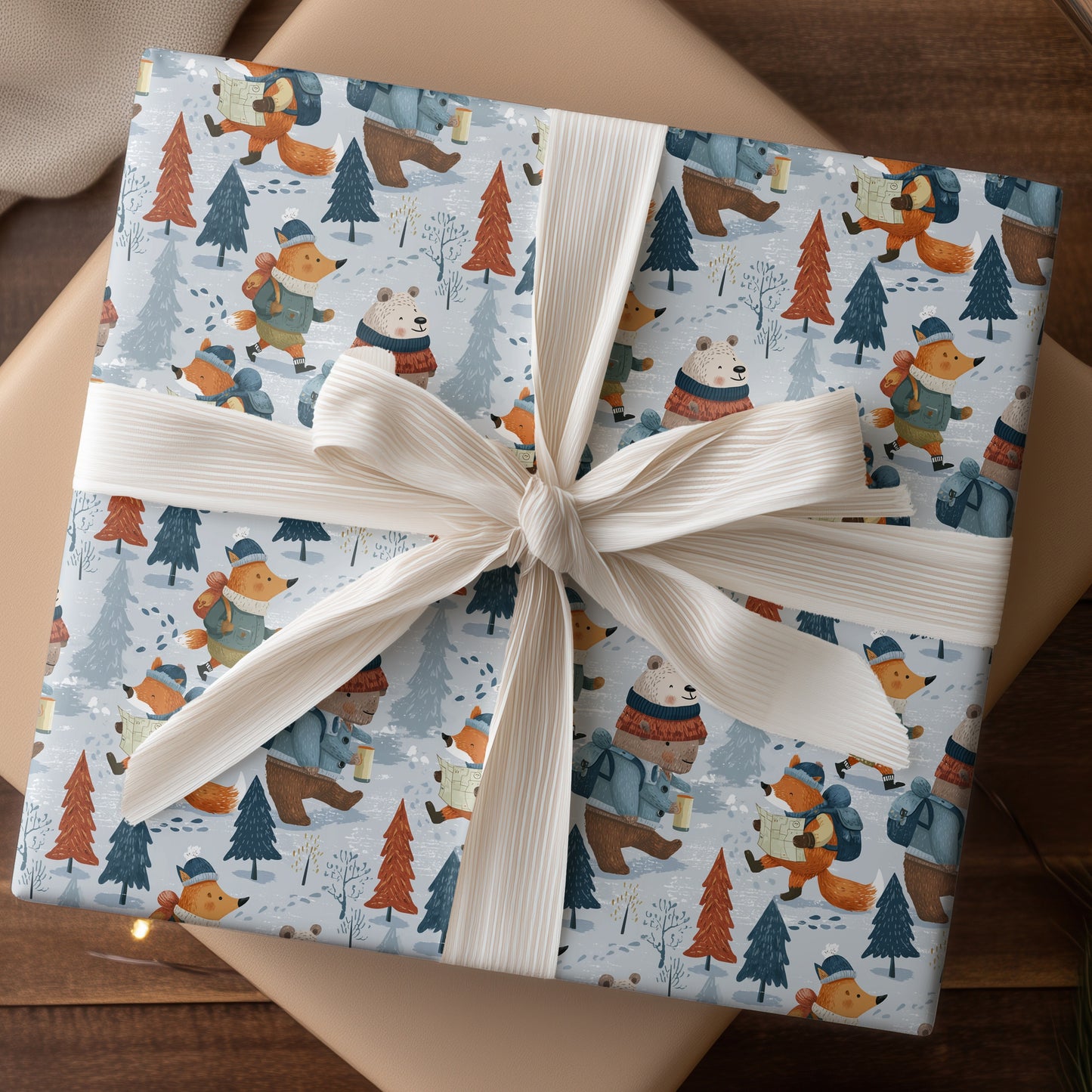 Foxes Wander Winter's Woodland Paths