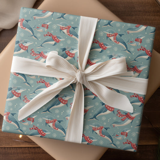 Wintertime Dolphins in Knitted Scarves