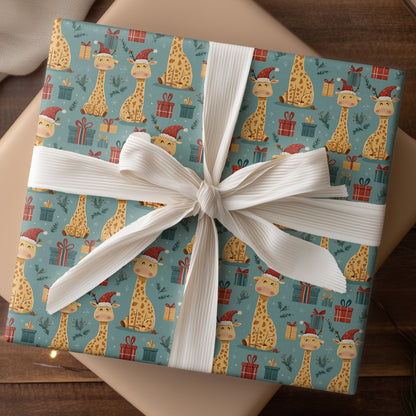 Giraffe Giggles Through Winter's Cheer