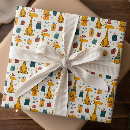 Giraffes Unwrap Holiday Cheer