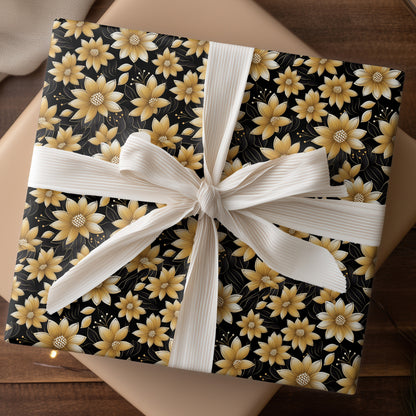 Golden Blossoms Dance Midnight Paths