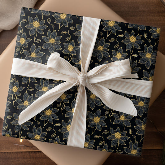 Night's Golden Botanical Symphony