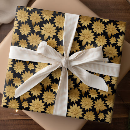 Golden Blooms Trace Midnight's Canvas