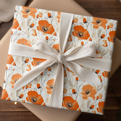 Tangerine Blooms Between Silver Branches