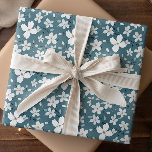 Blossoms Dancing On Teal Winds