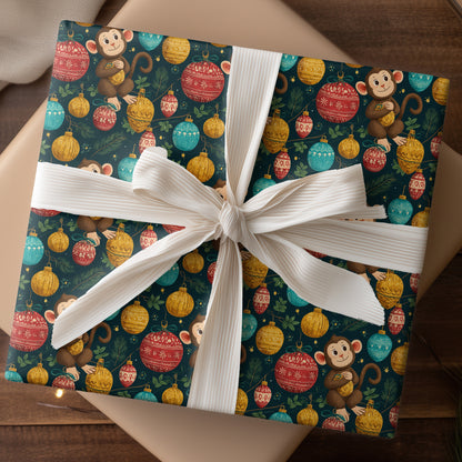 Monkey Plays Among Holiday Treasures