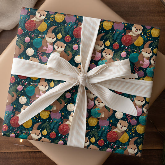 Playful Otters Deck Holiday Halls