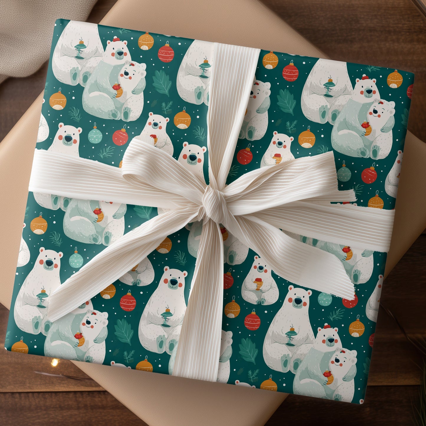 Polar Bears Decorate Winter's Playroom