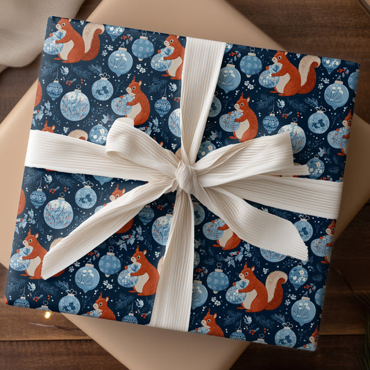 Festive Squirrels Dancing Through Ornaments