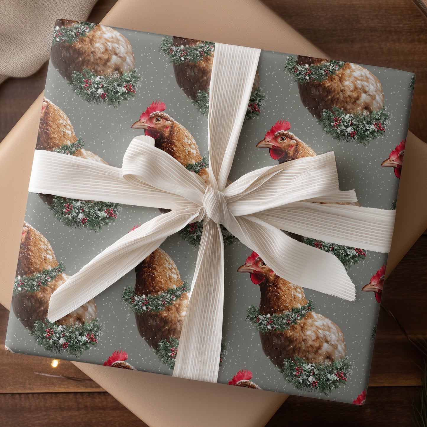 Feathered Frost: Chickens Wear Winter's Crown