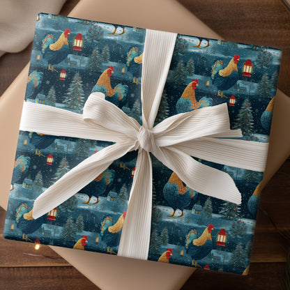 Roosters Guard Winter's Quiet Symphony