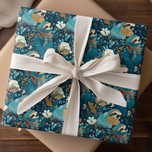 Sloths Cozy In Winter's Soft Embrace