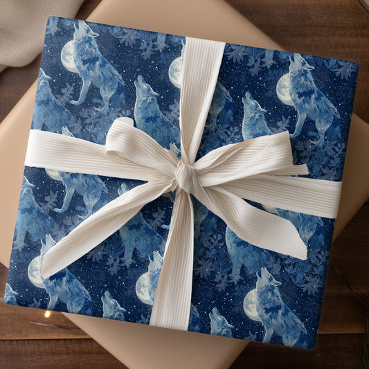 Lunar Howl Between Starlit Branches