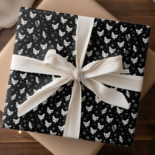 Chickens Dancing Through Snowfall