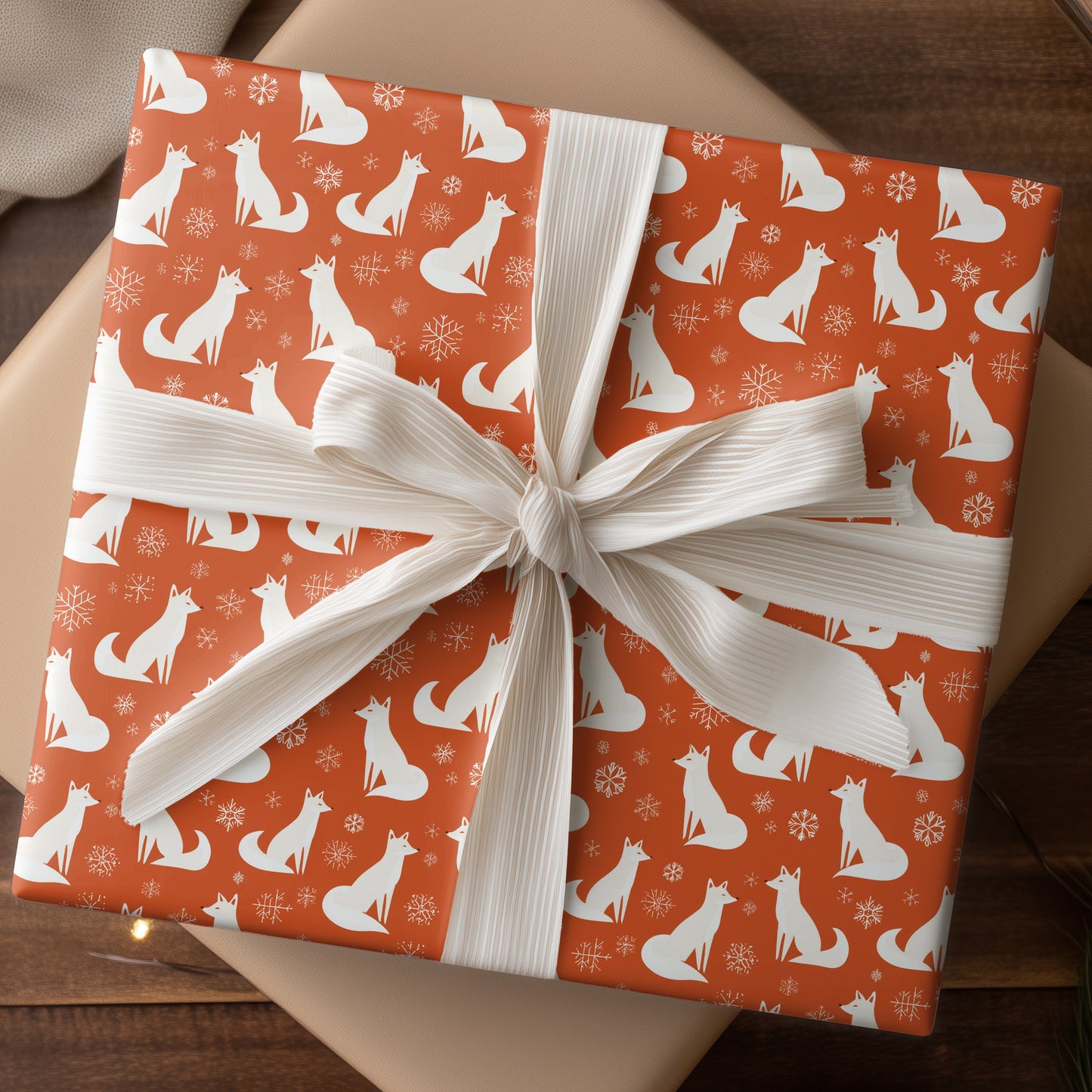 Arctic Foxes Dance Through Amber Light