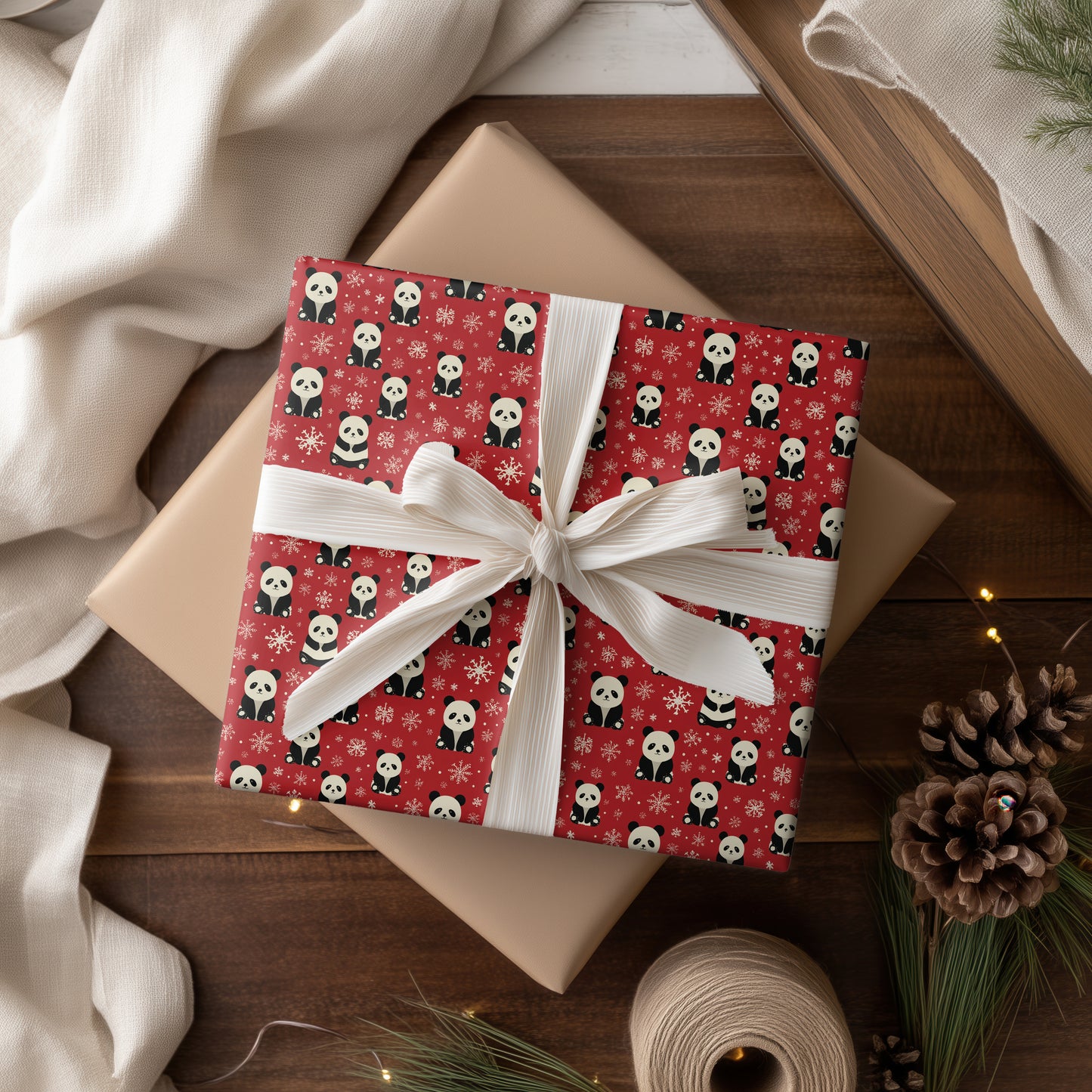 Panda Snowfall Symphony