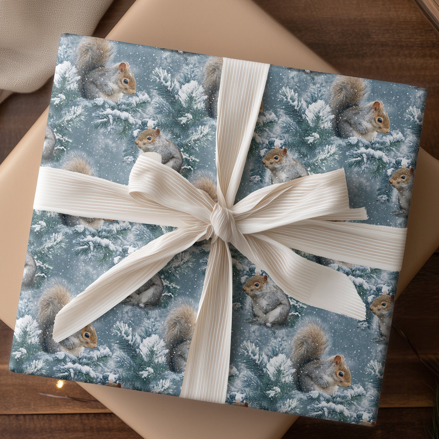 Squirrels Pause Between Winter's Soft Breath