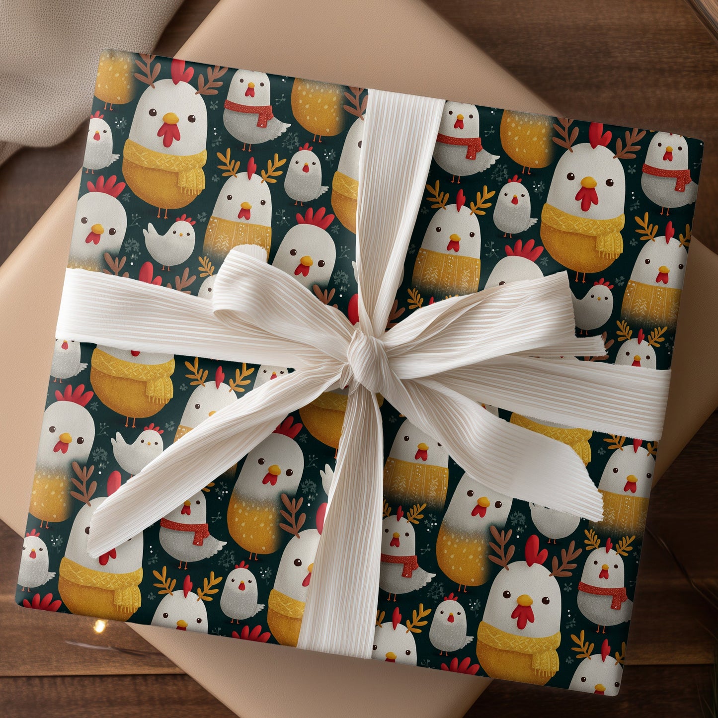 Cozy Chickens Wear Winter's Warmth