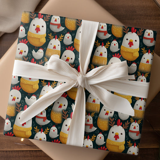 Cozy Chickens Wear Winter's Warmth