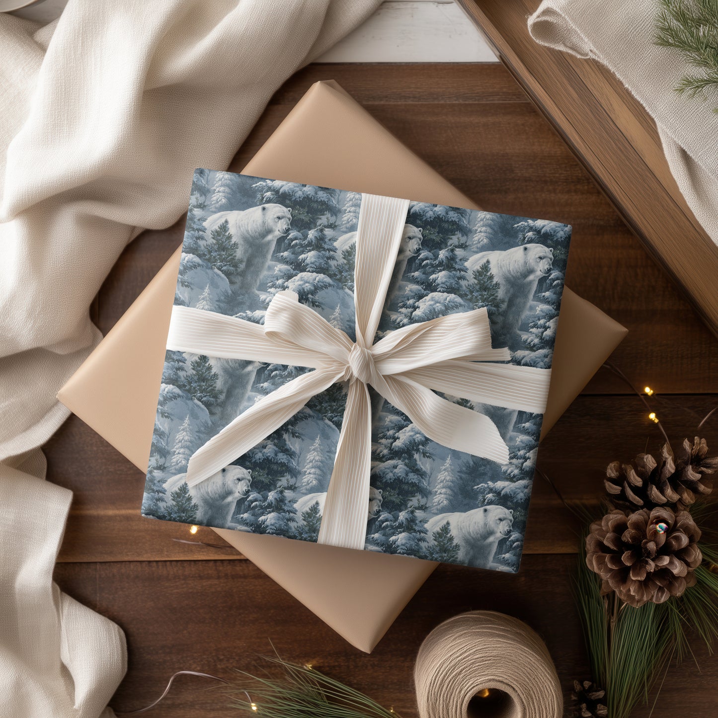 Polar Sentinel Among Snow Pines