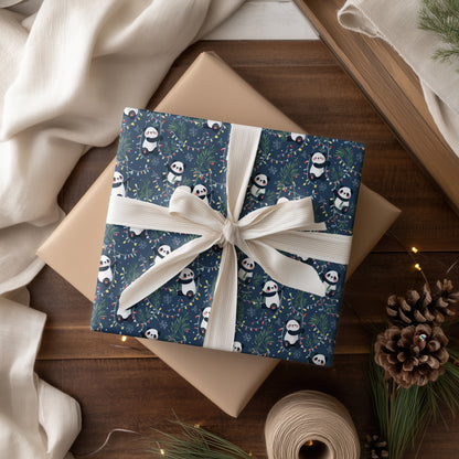 Panda Play in Starry Winter Reverie