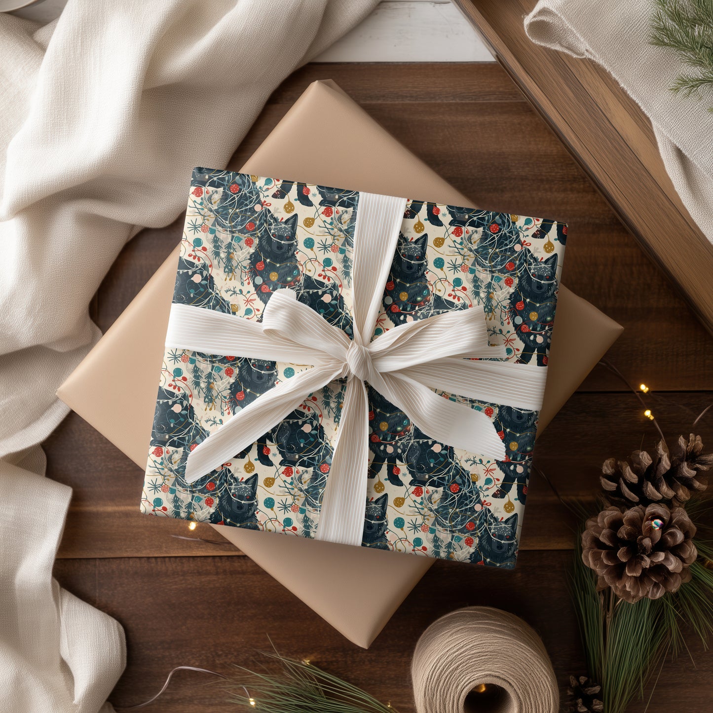 Dark Wolves Dancing Through Festive Nights