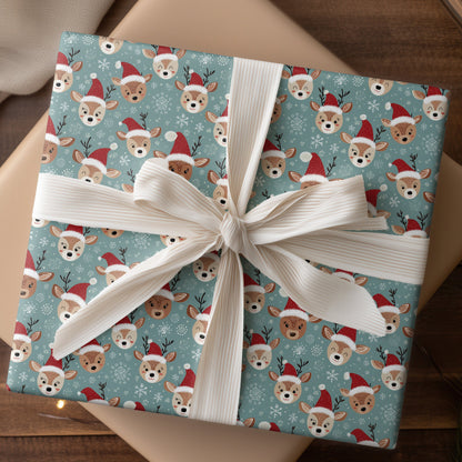 Festive Fawns Dancing Through Snowfall