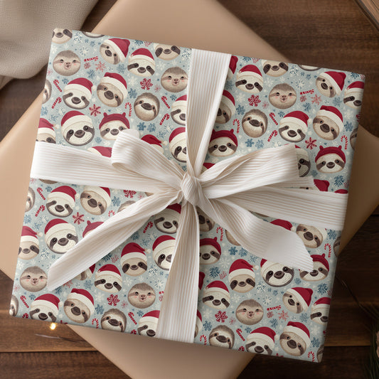 Festive Sloths Celebrate Winter's Cheer