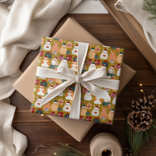 Chubby Hamsters Wrap Holiday Cheer