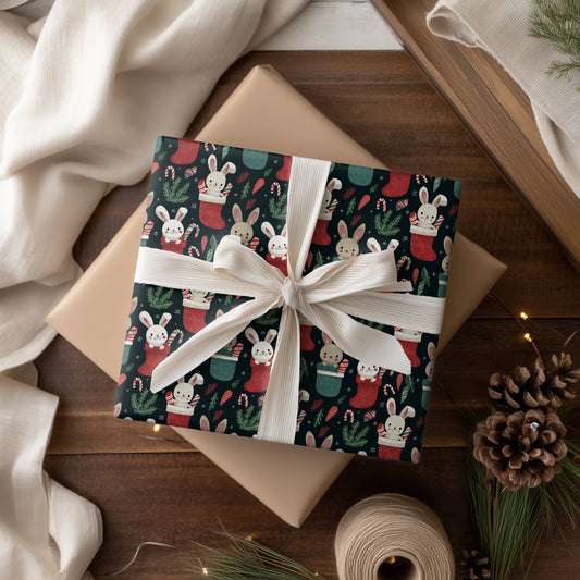 Bunnies Hide In Christmas Socks