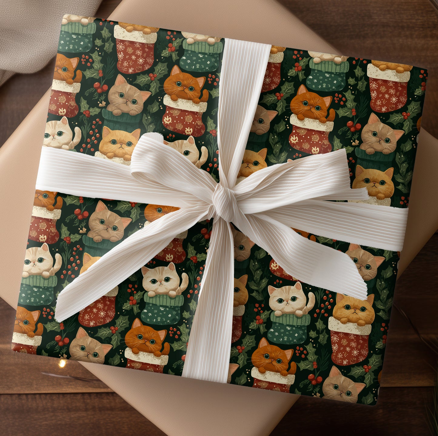 Cozy Cats Nest In Holiday Socks