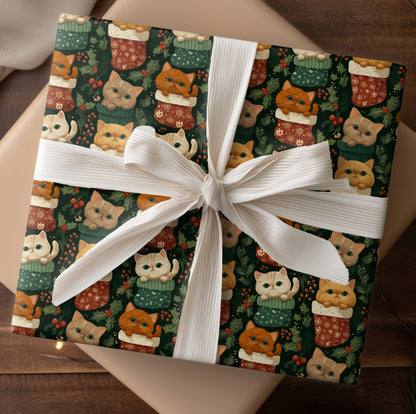 Cozy Cats Nest In Holiday Socks