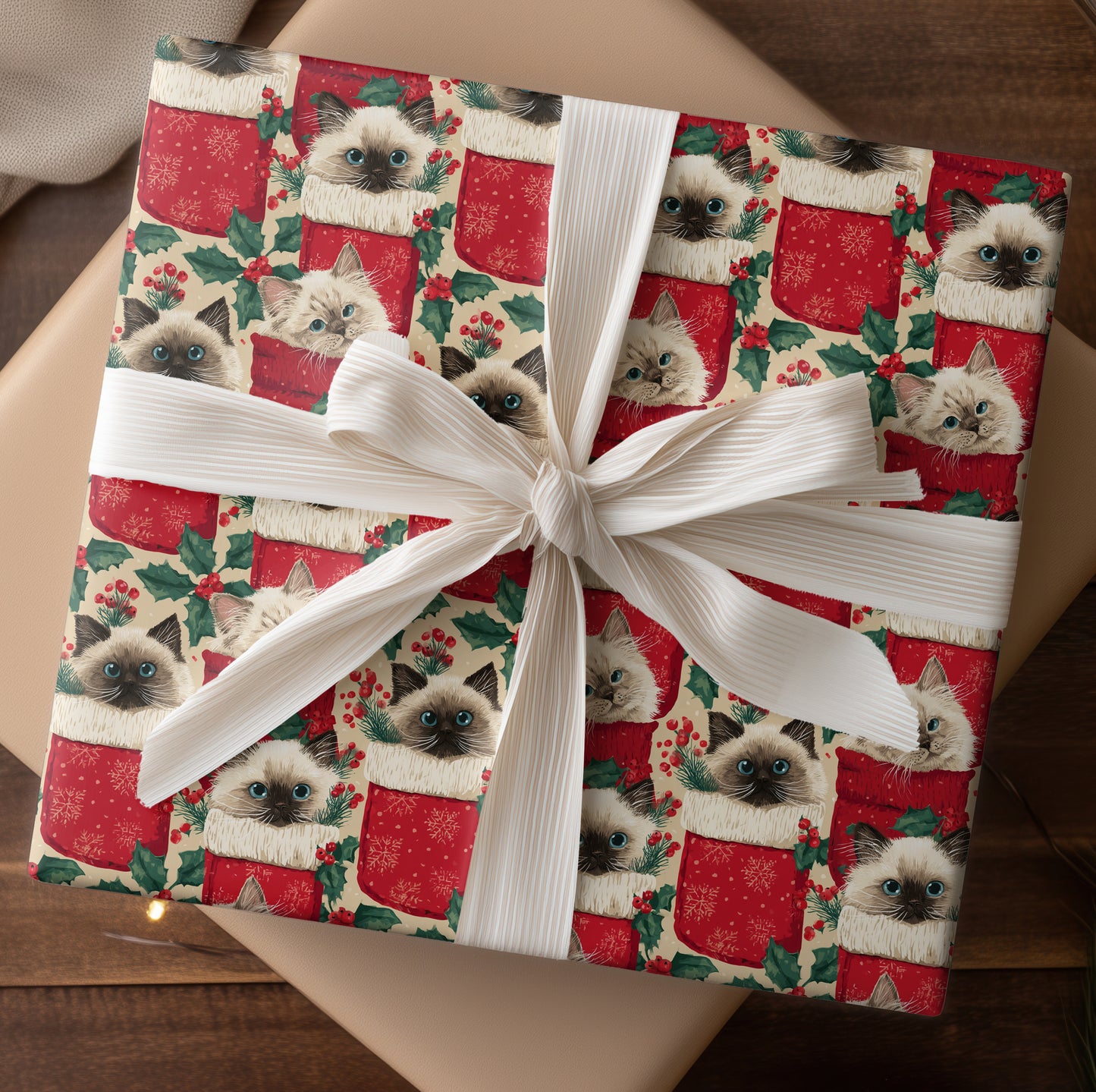 Cozy Cats in Christmas Stockings