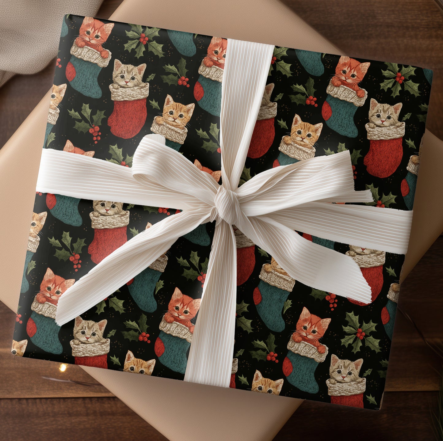 Kittens Nestled In Holiday Cheer