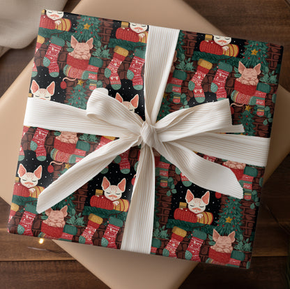 Purring Between Christmas Stockings