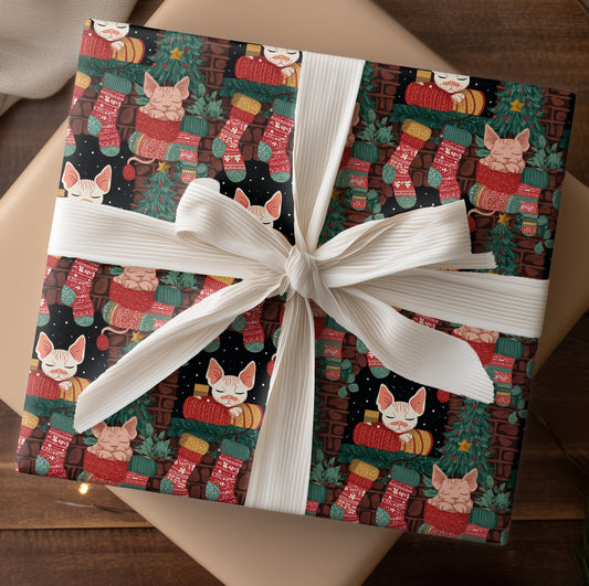 Purring Between Christmas Stockings