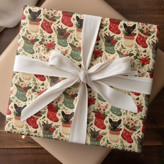 Mischievous Sphynx Among Holiday Cheer