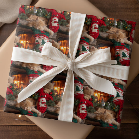 Purrs Between Holiday Flames