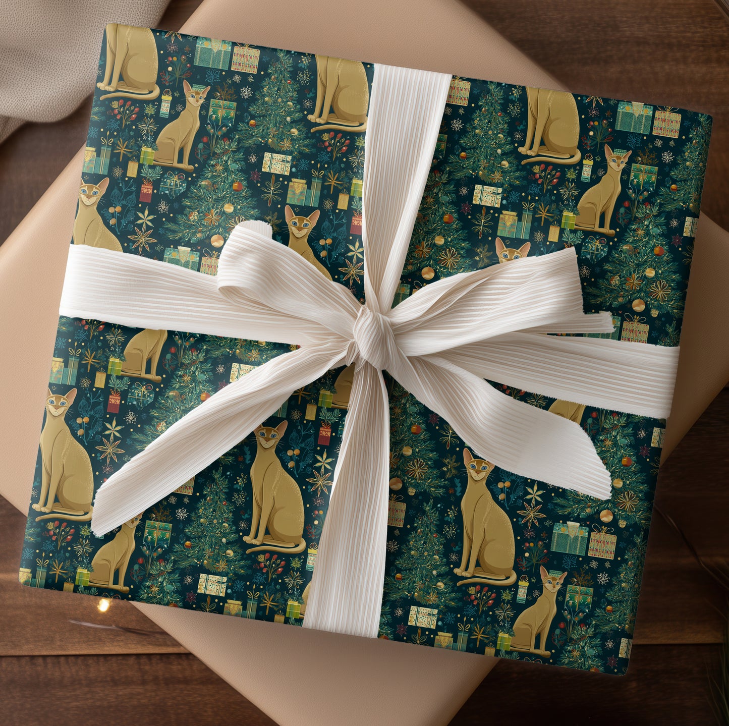 Feline Festivity Among Winter's Gifts