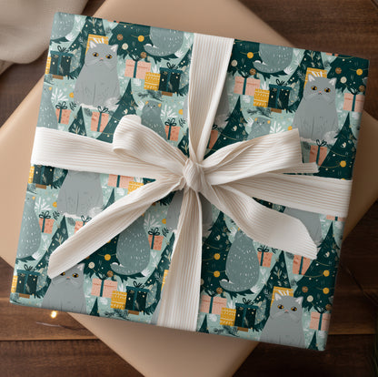 Curious Cat Awaits Holiday Magic