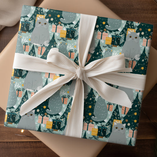 Curious Cat Awaits Holiday Magic