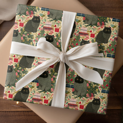 Midnight Purrs Between Holiday Branches