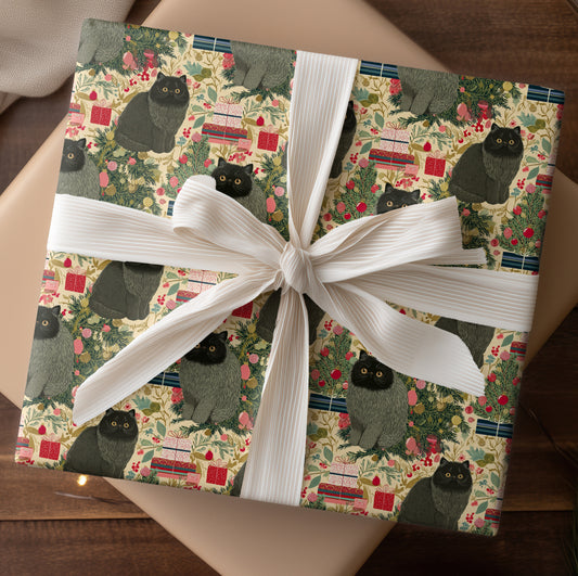 Midnight Purrs Between Holiday Branches