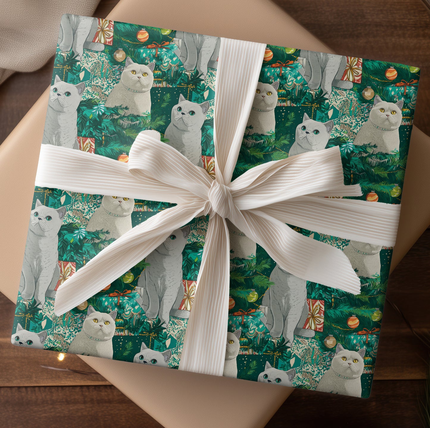 Festive Felines Among Evergreen Secrets