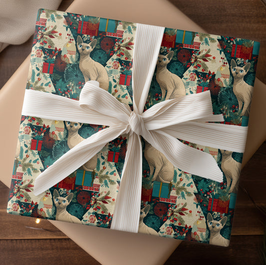 Feline Festivities Among Twinkling Shapes