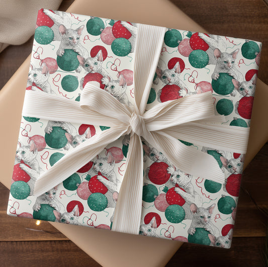 Playful Paws Amid Holiday Yarn