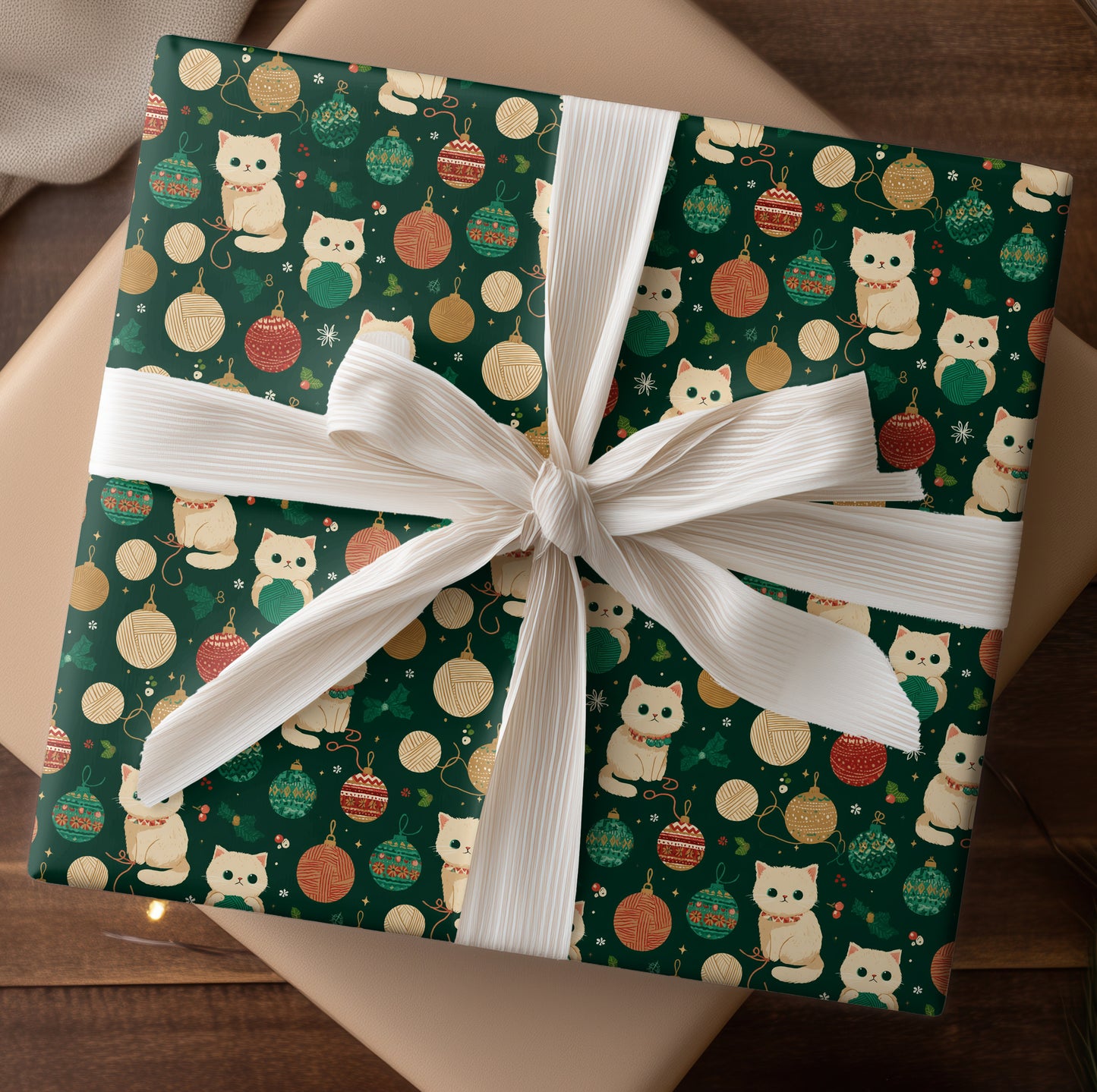 Kittens Play Among Holiday Ornaments