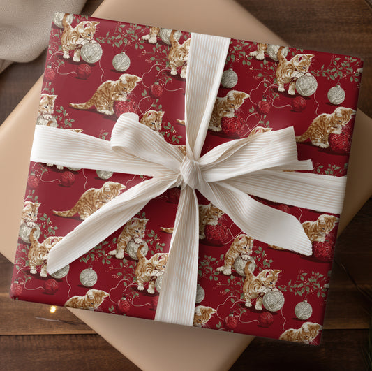 Playful Paws Unravel Christmas Cheer